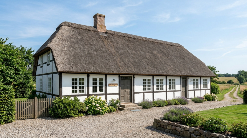 Professional real estate photograph of a renovated historic 